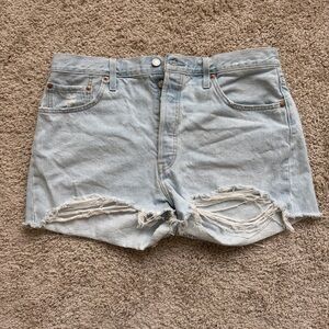 Levi's 501® Original High Rise Distressed Denim Shorts – Size 34/18